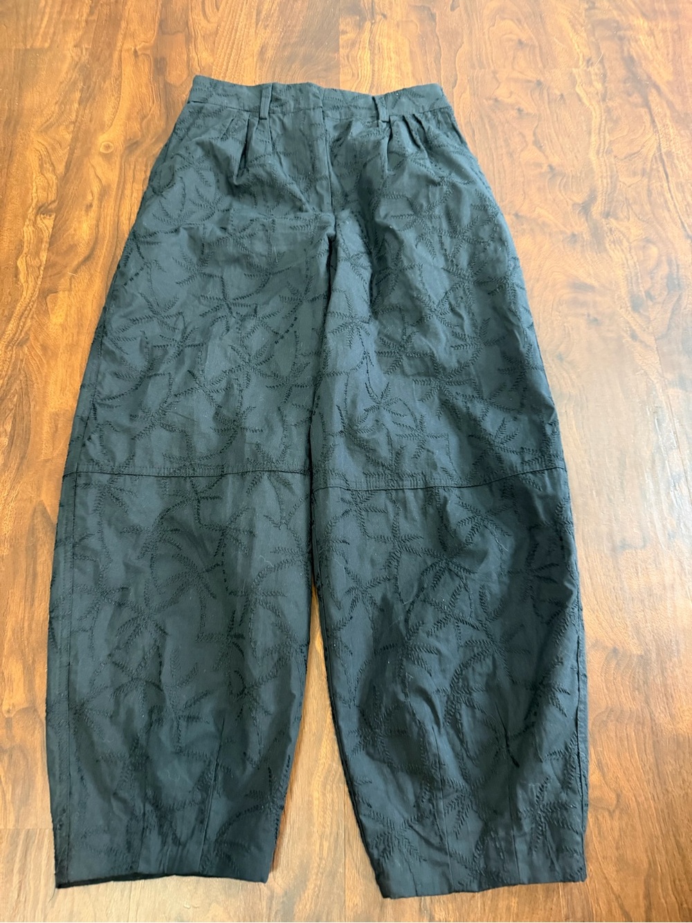 House of Harlow 1960 Embroidered Barrel Pant Black